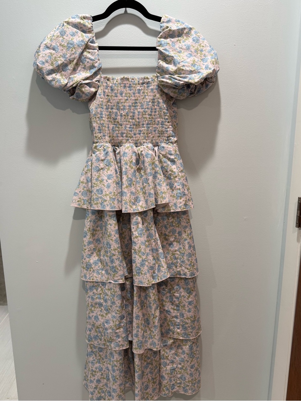 Show Me Your Mumu Floral Puff Sleeve Maxi Dress XL Cottagecore Bow Front